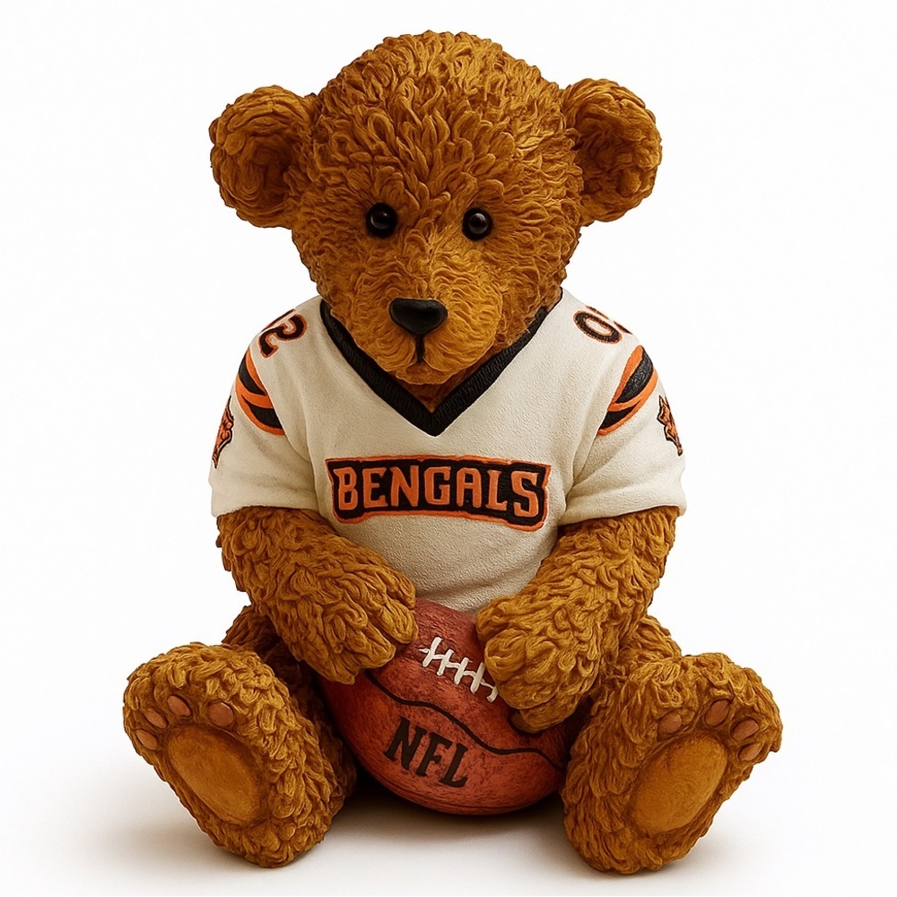Cincinnati Bengals NFL Bear Figurine With Football